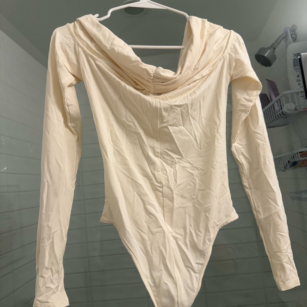 The Line by K Cream Off-Shoulder Bodysuit - Picture 3 of 6